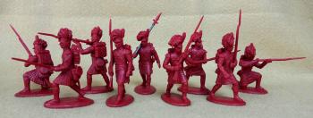 Napoleonic British Highlanders, Flank Company--nine unpainted plastic figures (red) #38159