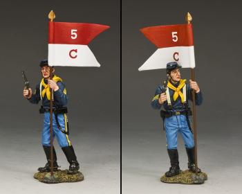 The Guidon Sergeant--single U.S. Cavalryman Flagbearer figure #38177
