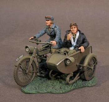 The Rescued Pilot, Knights of the Skies, WWI--two figures on motorbike (WRAF and pilot)--RETIRED--LAST ONE!! #38281