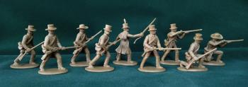 American Militia in Civilian Dress--makes nine plastic figures (light Brown) #38305
