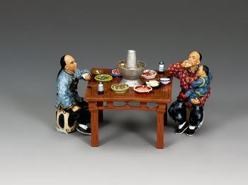 The Wine Shop Customers--three figures on two bases and table #38321