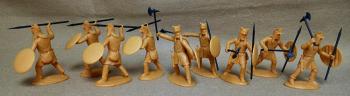 Hyrcanian Hillmen (Javeliners & Axemen)--nine unpainted plastic figures #38376