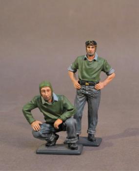 Two Catapult Crew #2, Aircraft Carrier Flight Deck Crew, The Second World War--two figures--RETIRED--LAST ONE!! #16