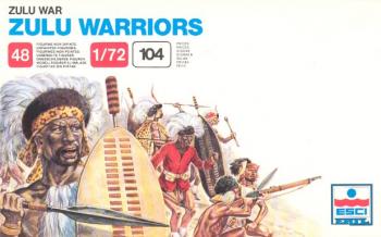 Zulu War Zulu Warriors--48 unpainted plastic figures--RETIRED--LAST ONE!! #38599
