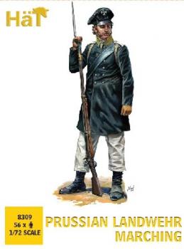 Prussian Landwehr Marching-- fifty-six 1:72 scale unpainted plastic figures in six poses #38667