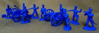 Napoleonic French Artillery (French Line Horse Artillery with Guns & Crew)--nine plastic figures and two guns Napoleonic French Artillery (French Line Horse Artillery with Guns & Crew)--nine plastic figures and two guns #38980