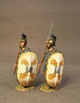 Two Legionnaires with White Shields Marching (Left Leg Forward), the Roman Army of the Late Republic, Armies and Enemies of Ancient Rome--two figures--RETIRED. #0