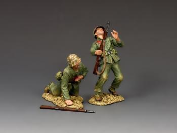 Image of USMC Marine Casualties--two figures--RETIRED--LAST ONE!!