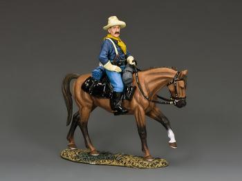 Mounted U.S. Cavalry Trooper A--single mounted figure with moveable head Mounted U.S. Cavalry Trooper A--single mounted figure with moveable head #39248