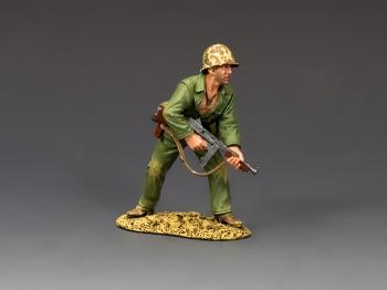 Image of Marine with Tommy Gun--single USMC NCO figure--RETIRED--LAST ONE!!