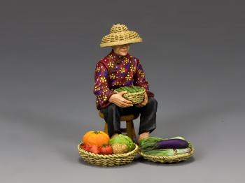 The Hakka Vegetable Seller--single figure and produce (three pieces) #39387