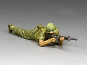 Image of Marine Lying Prone Firing--single Vietnam-era USMC figure--RETIRED--LAST THREE!!