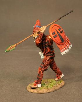 Image of Aztec Warrior #3a (red), the Aztec Empire, The Conquest of America--single figure--RETIRED--LAST ONE!! Image of Aztec Warrior #3a (red), the Aztec Empire, The Conquest of America--single figure--RETIRED--LAST ONE!!