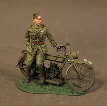 WWI British Pilot with Motorbike--single figure with motorcycle #39413
