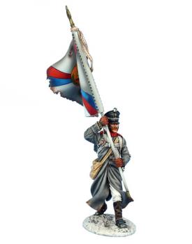 Image of Russian Vladimirsky Standard Bearer with Regimental Flag, The Retreat from Russia, Russia, 1812--single figure--ONE IN STOCK.