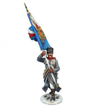 Image of Russian Vladimirsky Standard Bearer with Battalion Flag, The Retreat from Russia, Russia, 1812--single figure--ONE IN STOCK.