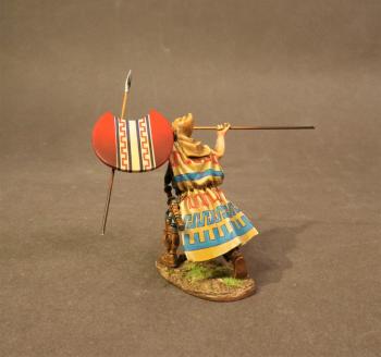 Thracian Peltist (red shield with white stripe), 4th Century BCE, Armies and Enemies of Ancient Greece and Macedonia--single figure Thracian Peltist (red shield with white stripe), 4th Century BCE, Armies and Enemies of Ancient Greece and Macedonia--single figure #39845
