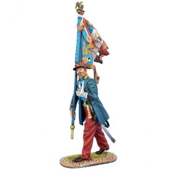 Image of French Line Infantry Wounded Standard with Tattered Flag, 1870-1871--single figure--RETIRED--LAST ONE!!
