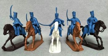 French Mounted Hussars--five mounted 54mm figures #39931