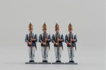 Image of Four Grenadiers Presenting Arms (rectangle base), 1st (Emperor Alexander) Guards Grenadiers--RETIRED--LAST TWO!!