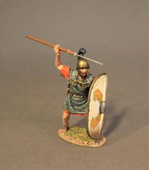 Late Republican Legionnaire stabbing over shield with pilum (white shield), The Roman Army of the Late Republic, Armies and Enemies of Ancient Rome--single figure Late Republican Legionnaire stabbing over shield with pilum (white shield), The Roman Army of the Late Republic, Armies and Enemies of Ancient Rome--single figure #40060