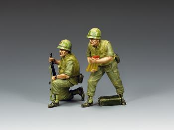 Image of Duster Add-On Crew--two U.S. M41 mobile anti-aircraft gun Tank crewman figures--RETIRED--LAST ONE!!