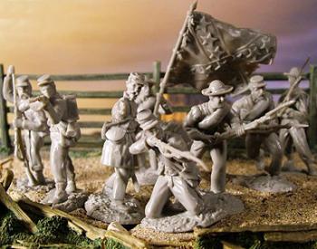 Confederate Infantry--Set #1 Powder Blue--8 Figures in 8 poses #0