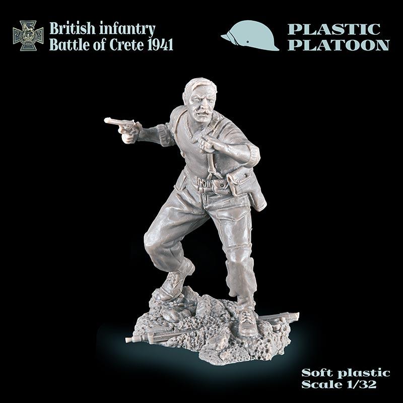 British Infantry, Battle of Crete, 1941--6 unpainted plastic figures in 6 Action Poses #2