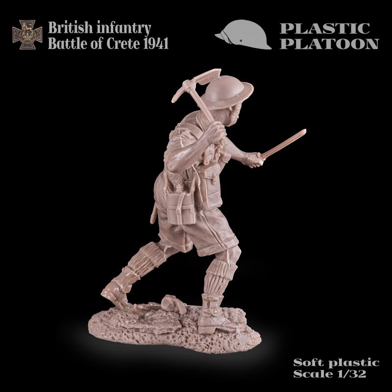 British Infantry, Battle of Crete, 1941--6 unpainted plastic figures in 6 Action Poses #3