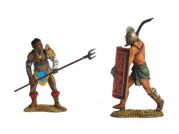 Retiarius vs. Secutor--two Roman gladiator figures Retiarius vs. Secutor--two Roman gladiator figures #40544