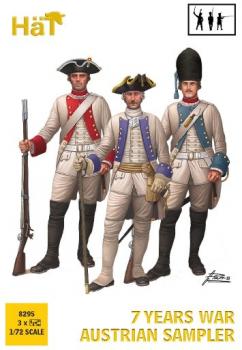 Seven Years War Austrians Sampler--3 sprues/various 1/72 scale plastic figures -- NINE IN STOCK. #40569