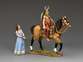 Captor & Captive--single mounted barbarian figure and single female prisoner figure--RETIRED--LAST TWO!! #40735