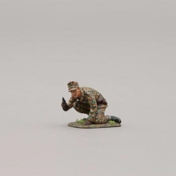 Image of 12th SS Hitlerjugend Soldier Crouched Down, Pistol in Hand (with base)--RETIRED--LAST ONE!!