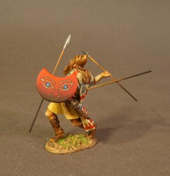 Thracian Peltist with Spear in Back (red shield w/blue eyes and yellow nose outline), 4th Century BCE, Armies and Enemies of Ancient Greece and Macedonia--single figure--RETIRED--LAST TWO!! Thracian Peltist with Spear in Back (red shield w/blue eyes and yellow nose outline), 4th Century BCE, Armies and Enemies of Ancient Greece and Macedonia--single figure--RETIRED--LAST TWO!! #40794