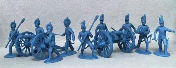 Royal Horse Artillery--two cannon & nine crew figures (Blue) #40868