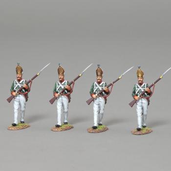 Four Pavlowski Grenadiers Advancing, rifle slung across chest (1812 Uniform)--four figures--RETIRED--LAST TWO!! #41034
