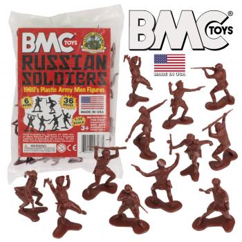 BMC Classic Marx WWII Russian Plastic Army Men (Rust-Brown)--36 pieces BMC Classic Marx WWII Russian Plastic Army Men (Rust-Brown)--36 pieces #41257