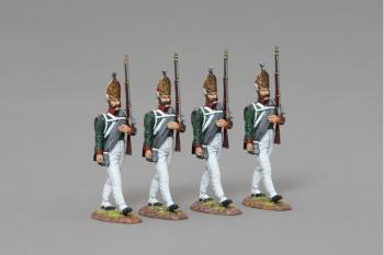 Image of Four Advancing Pavlowski Grenadiers (moustache & blanket)--four figures--RETIRED--LAST ONE!!