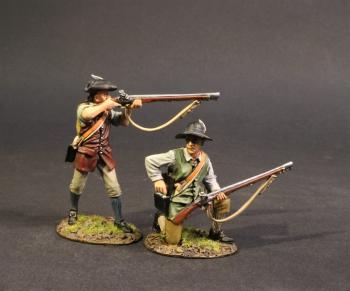Two Militia set B (standing firing, kneeling reaching for cartridge), Drums Along the Mohawk--two figures Two Militia set B (standing firing, kneeling reaching for cartridge), Drums Along the Mohawk--two figures #41308