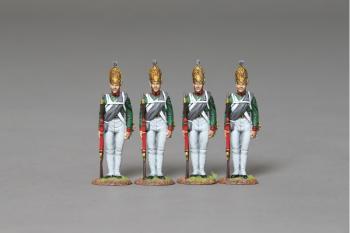 Image of Four Pavlowski Grenadiers Stood at Attention (blanket across chest)--four figures--RETIRED--LAST TWO!!