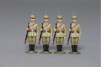 Image of Four WWI Russian Infantrymen Stood to Attention--four figures--RETIRED--LAST ONE!!