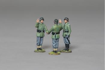 Image of Pledging Allegiance--three WWII figures on free-form bases (two Hitlerjugend & officer)--RETIRED--THREE LEFT!!