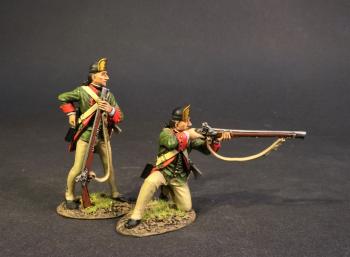 Image of The Destructives--Two Rangers Skirmishing, Butler’s Rangers, Drums Along the Mohawk--two figures--RETIRED -- LAST ONE! Image of The Destructives--Two Rangers Skirmishing, Butler’s Rangers, Drums Along the Mohawk--two figures--RETIRED -- LAST ONE!