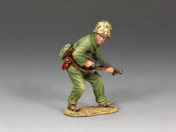 Image of Crouching Tommy-Gunner--single WWII USMC figure--RETIRED.
