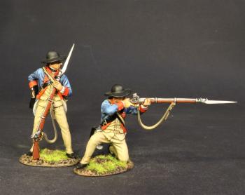 Image of Two Line Infantry, The 2nd New Hampshire Regiment, Continental Army, The Battle of Saratoga, 1777, Drums Along the Mohawk--two figures