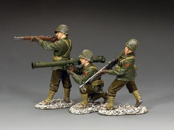 Image of Winter Bazooka Team--three American GI WWII figures
