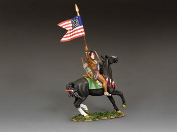 American Flag--single mounted Native American Indian figure with guidon #41759