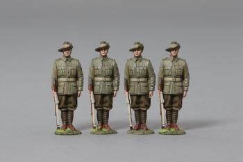 Image of Australian Soldiers with bush hats on Parade (19th Battalion)--four figures--RETIRED--LAST ONE!!