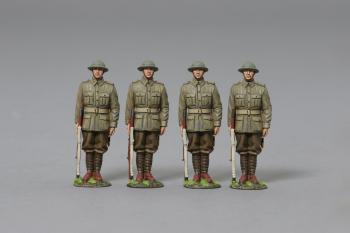 Image of Privates on Parade wearing metal tin lids (19th Battalion AIF)--four figures--RETIRED--LAST ONE!!