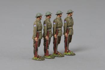 Image of Privates on Parade wearing green steel helmets (26th Battalion AIF)--four figures--RETIRED--LAST ONE!!